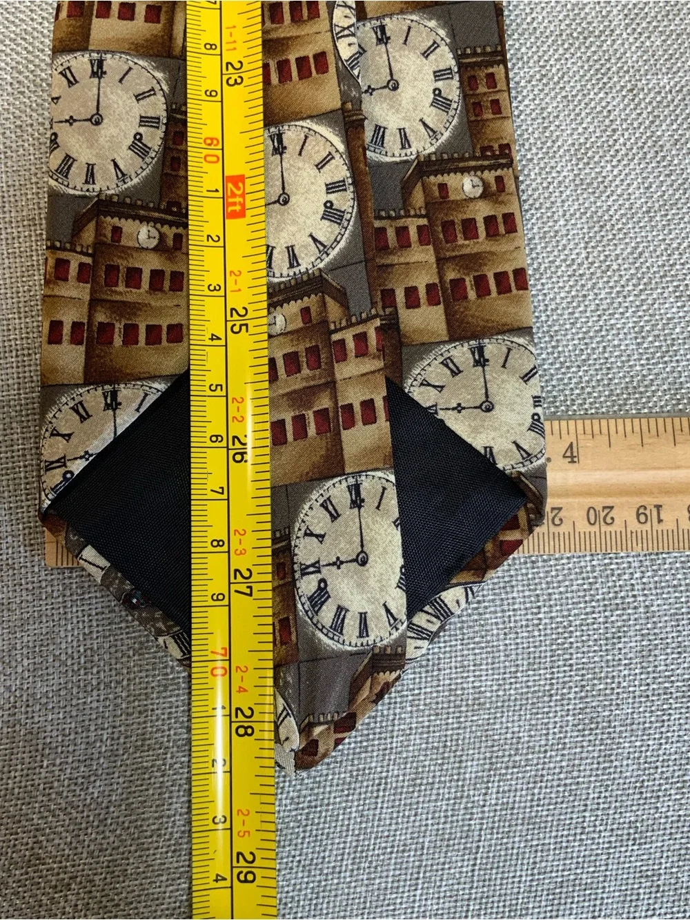 Structure Silk Clock Tower Novelty Tie